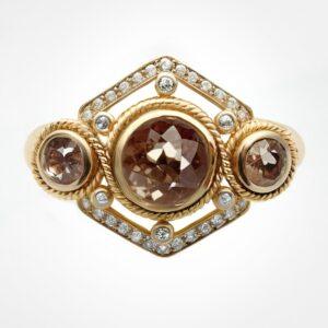 “Celestial ring” twisted rope diamond ring yellow gold