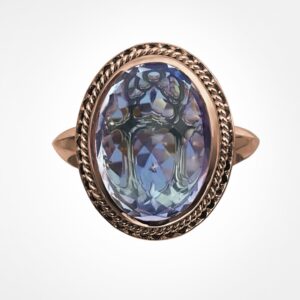 “What lies beneath” twisted rope gemstone ring rose gold