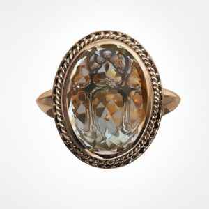 “What lies beneath” twisted rope gemstone ring yellow gold