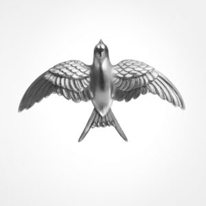 “Taking flight” swallow bird ring White gold