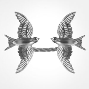 “Safe return” open swallow ring, White gold
