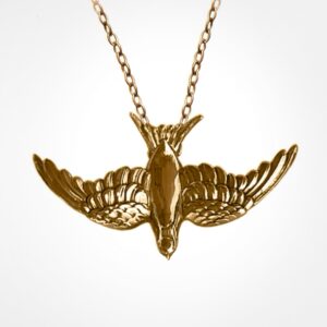 Small Swallow Pendant Necklace – 18ct Gold Vermeil on Fine Trace Chain