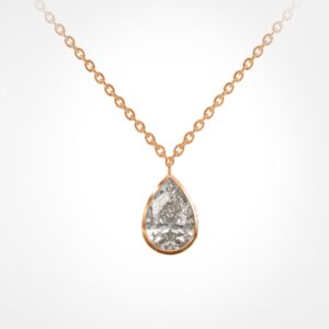 Pear diamond necklace, Rose gold