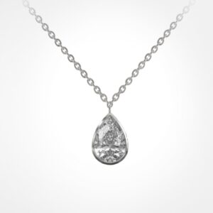 Pear diamond pendant white gold