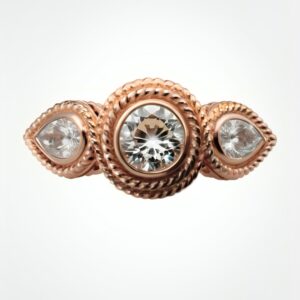 Infinity ship rope diamond engagement ring in Rose gold