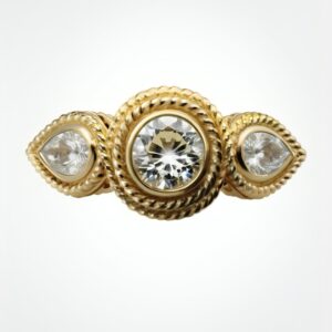 Infinity ship rope diamond engagement ring Yellow gold