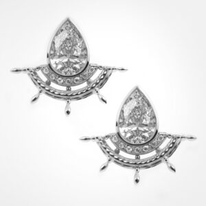 Pear diamond ship wreck earrings White gold (mirror finish)