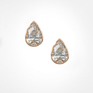 Pear diamond stud earrings Rose gold