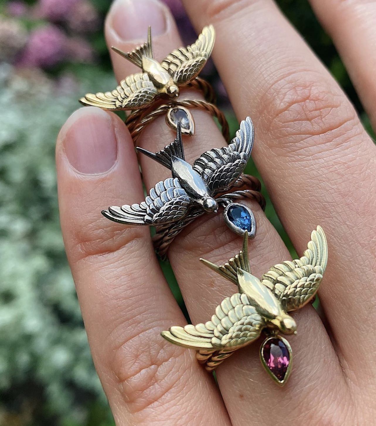 taking flight swallow bird ring