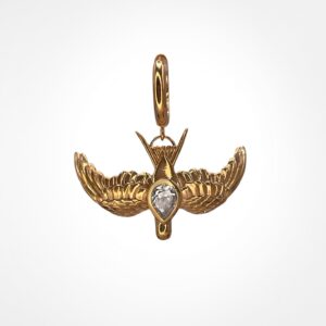 Swallow pear diamond earring on Huggie Clicker Hoop, rose gold (single)