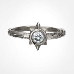 Diamond nautical star ring, white gold