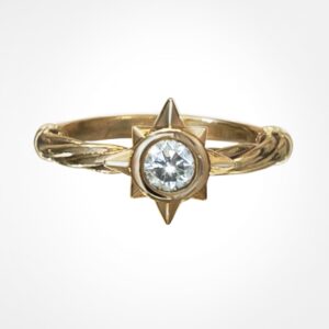 Diamond nautical star ring, yellow gold