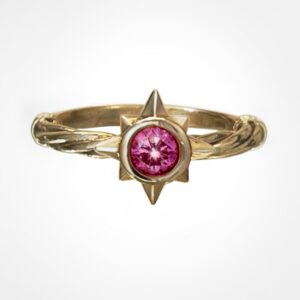 nautical star ring with coloured gemstone yellow gold