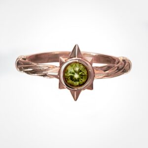 nautical star ring with coloured gemstone rose gold