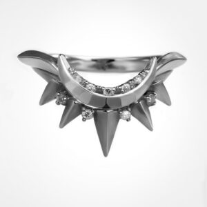 Moon And Stars Diamond Ring White Gold