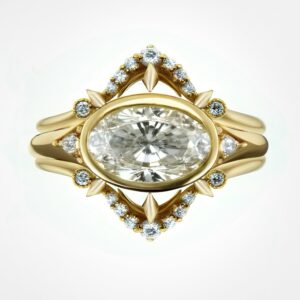 Lunatlier Diamond Bridal Stack, yellow Gold
