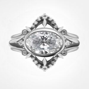 Lunatlier Diamond bridal stack, white gold