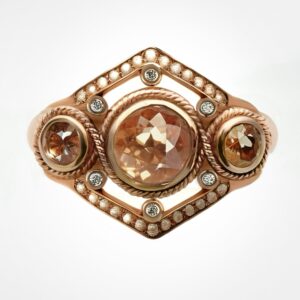 "Celestial Ring" rose Gold diamond bridal stack