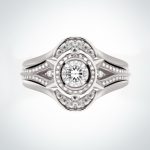 white gold bridal stack