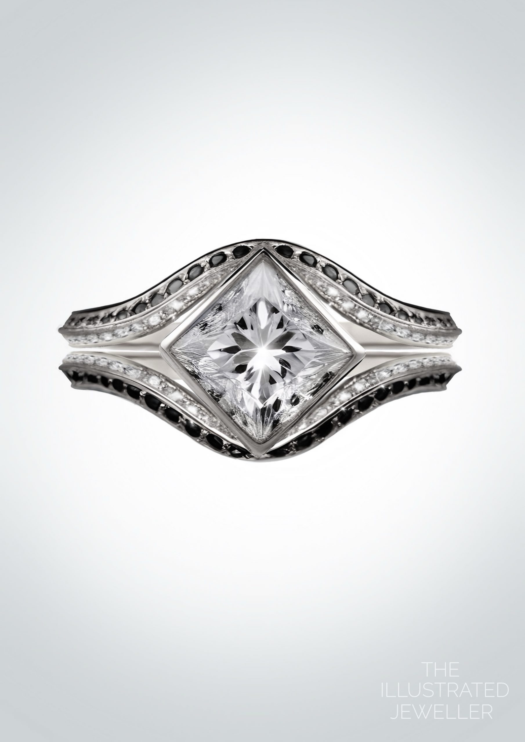 white gold and diamond bridal set