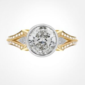 LUMORA round diamond ring, mixed golds