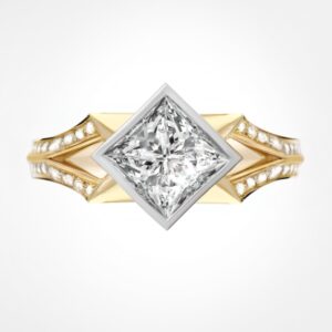 LUMORA princess diamond ring, mixed golds