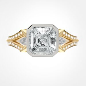 “LUNARA” asscher diamong ring, mixed golds