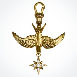 “Safe return” Golden swallow 8 pointed star charm