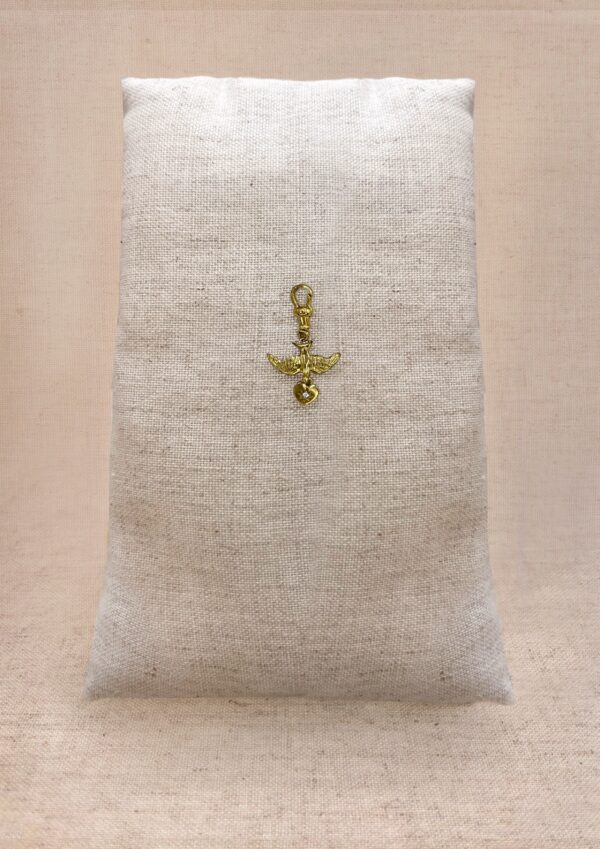 Solid silver, 18ct gold vermeil, Cz hanging heart locket gemstone